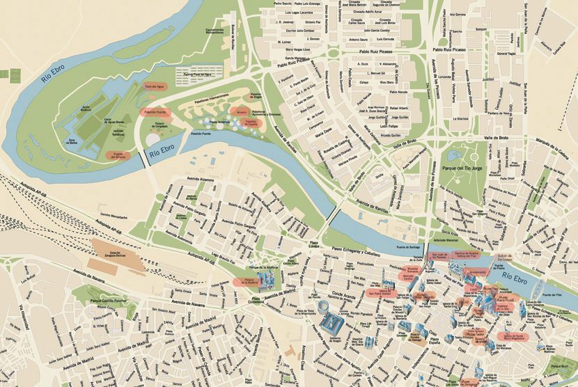 Audio guide of Zaragoza - map of the city