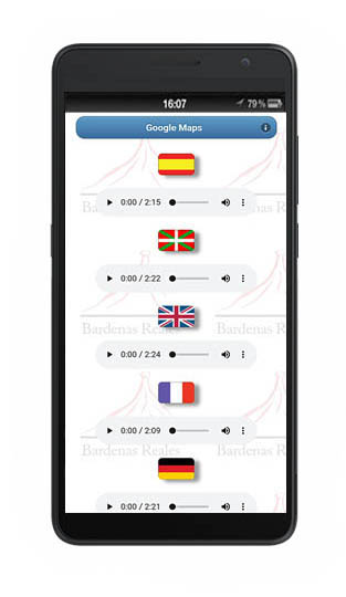 Audioguide AG95, Audios available in several languages