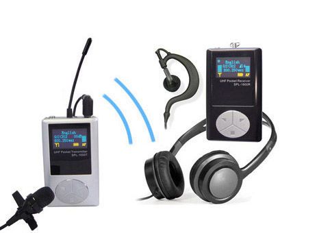 Transmitter and receiver SPL-1500, Tour guide system, whisper system, audiotour, portable short-range wireless system