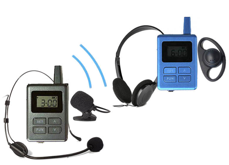 Transmitter and receiver SPL-1360 magnetic, Tour guide system, whisper system, portable short-range wireless system