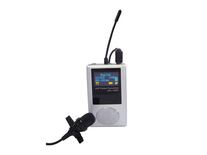 Transmitter model SPL-1500T  -  Tour guide system, radioguide, portable short-range wireless system, whisper system